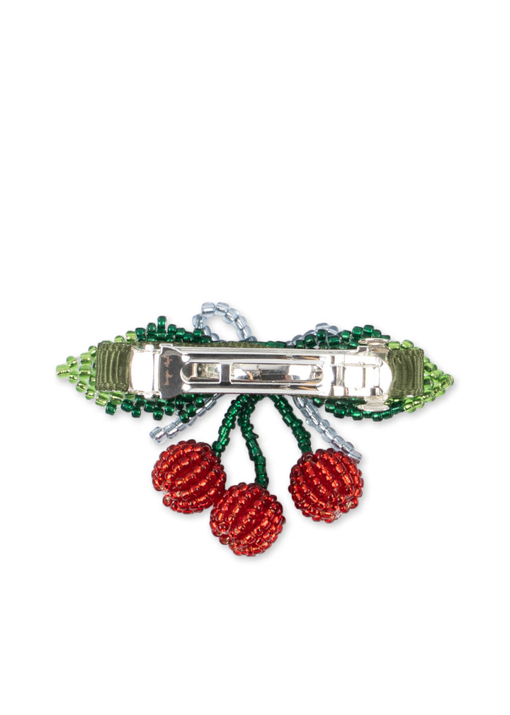 Konges Sløjd Beaded Cherry Bow Big Hair Clip: Cherry - packshot