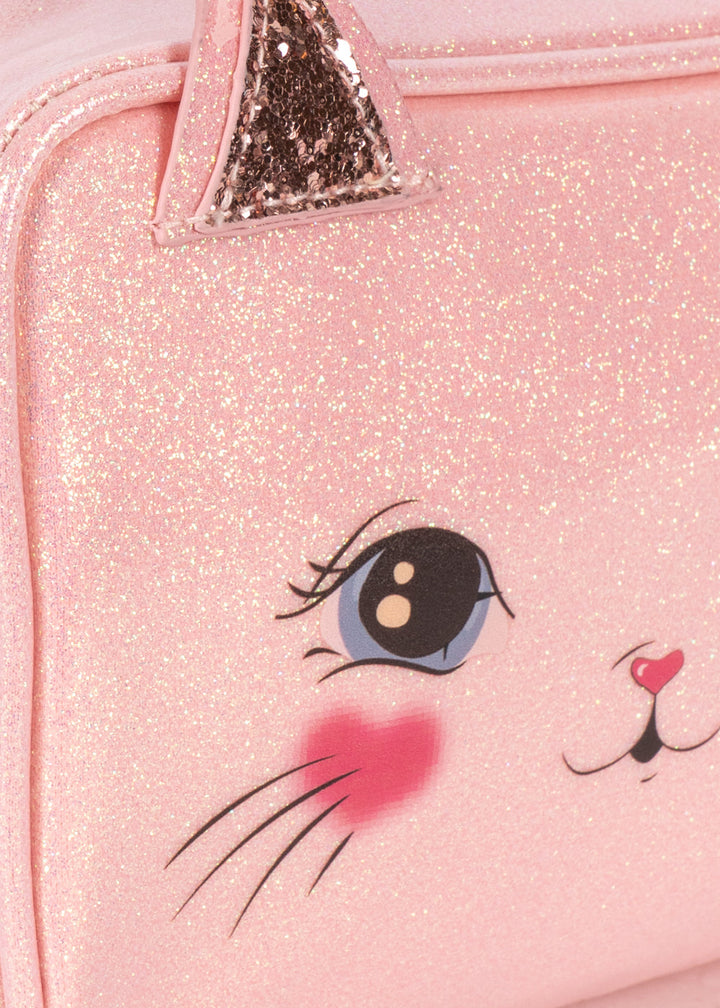Konges Sløjd Cat Pouch: Cerise Glitter Pink - angle 4