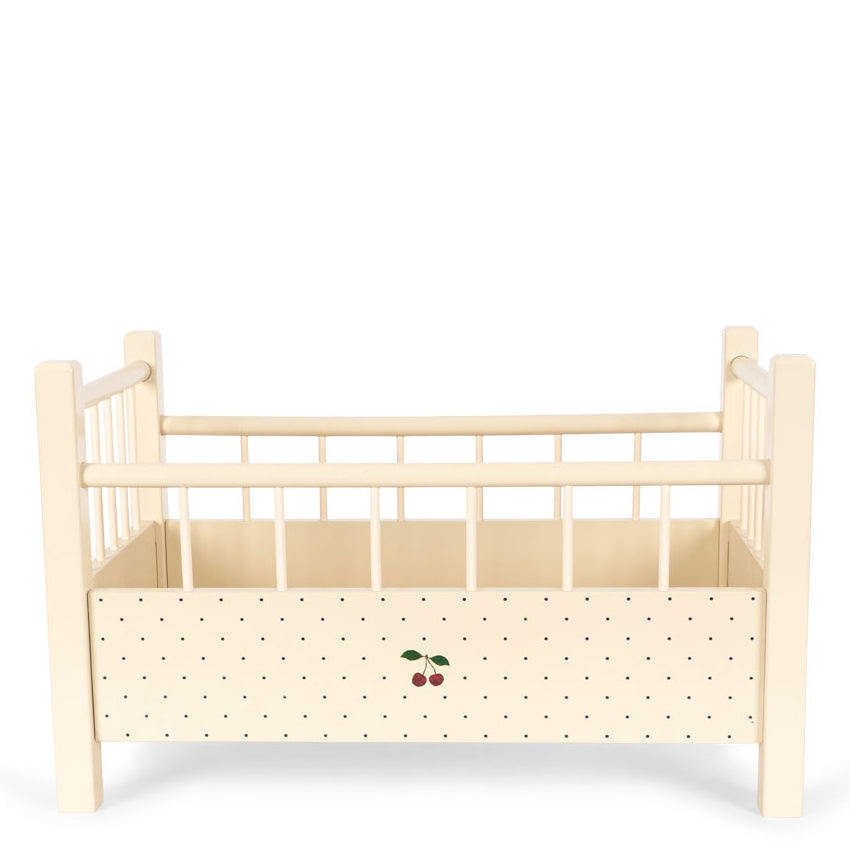 Konges Sløjd Doll Bed FSC in Big Cherry - side rail detail