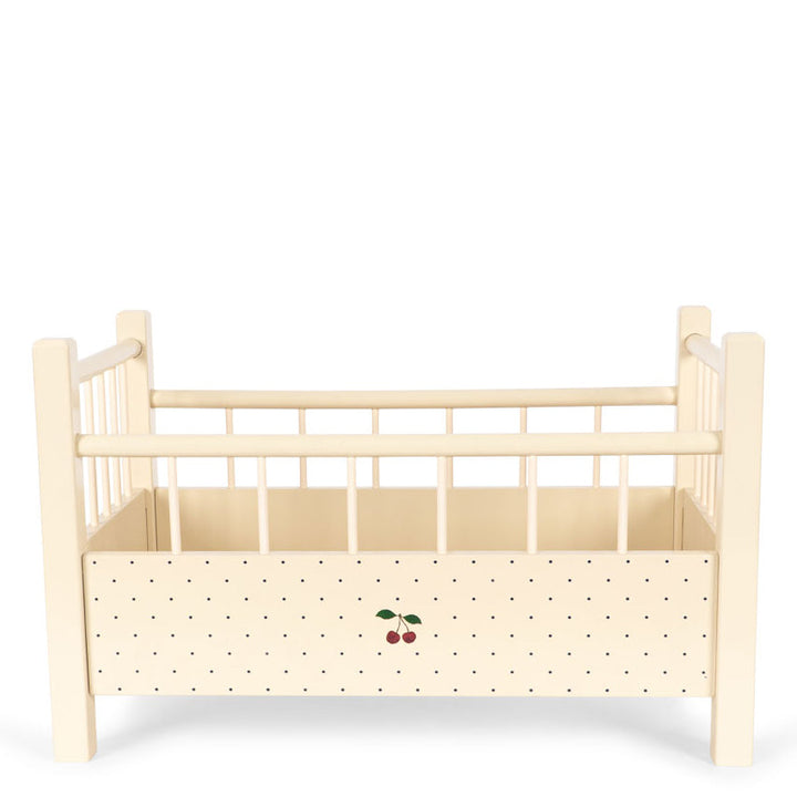 Konges Sløjd Doll Bed FSC in Big Cherry - side rail detail