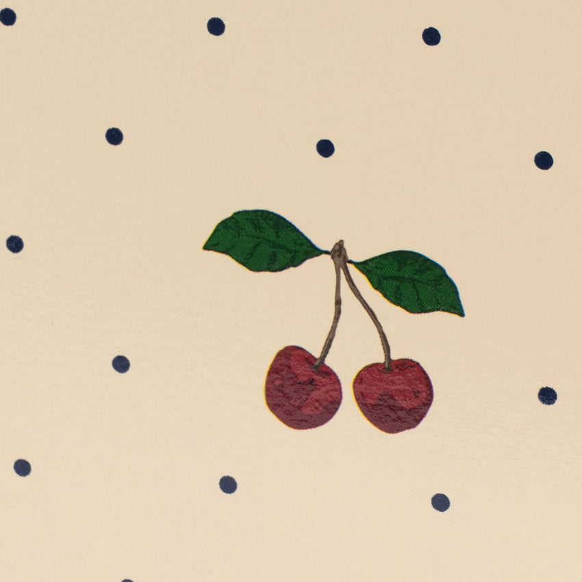 Konges Sløjd Doll Bed FSC in Big Cherry - cherry print detail