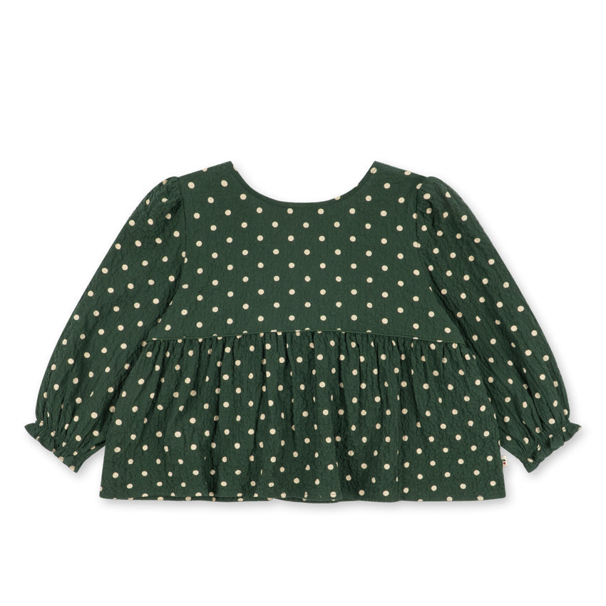Konges Sløjd Elin Bow Blouse GOTS in Dot Marseille