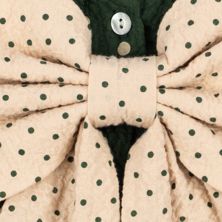Konges Sløjd Elin Bow Blouse GOTS in Dot Marseille - detail