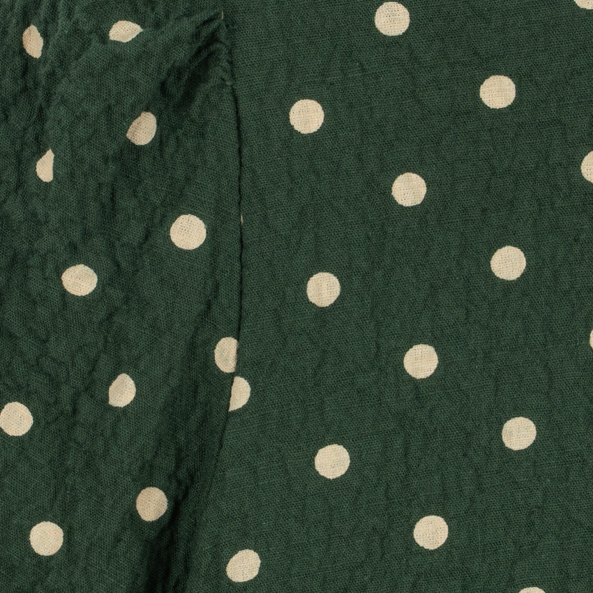 Konges Sløjd Elin Bow Blouse GOTS in Dot Marseille - cuff detail