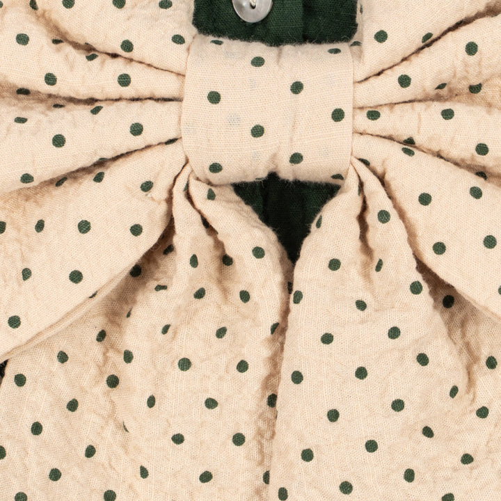 Konges Sløjd Elin LS Bow Dress GOTS in Dot Marseille - frill detail