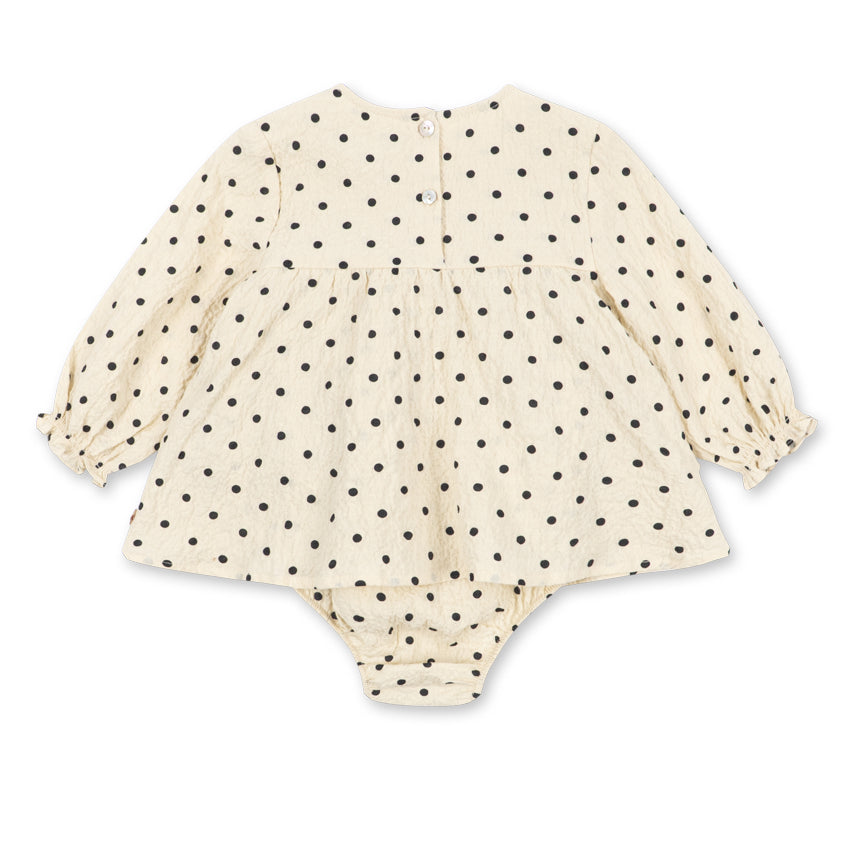 Konges Sløjd Elin Romper GOTS in Dot Avena - back view