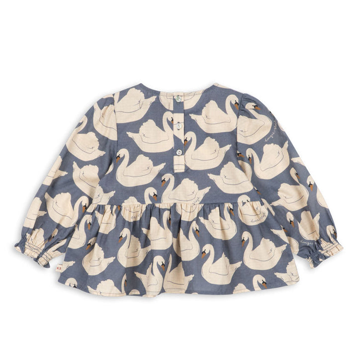 Konges Sløjd Evia Blouse GOTS in Swan - back button detail