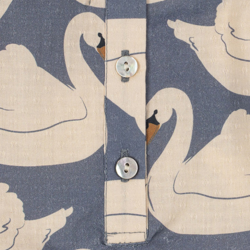 Konges Sløjd Evia Blouse GOTS in Swan - peplum waist detail