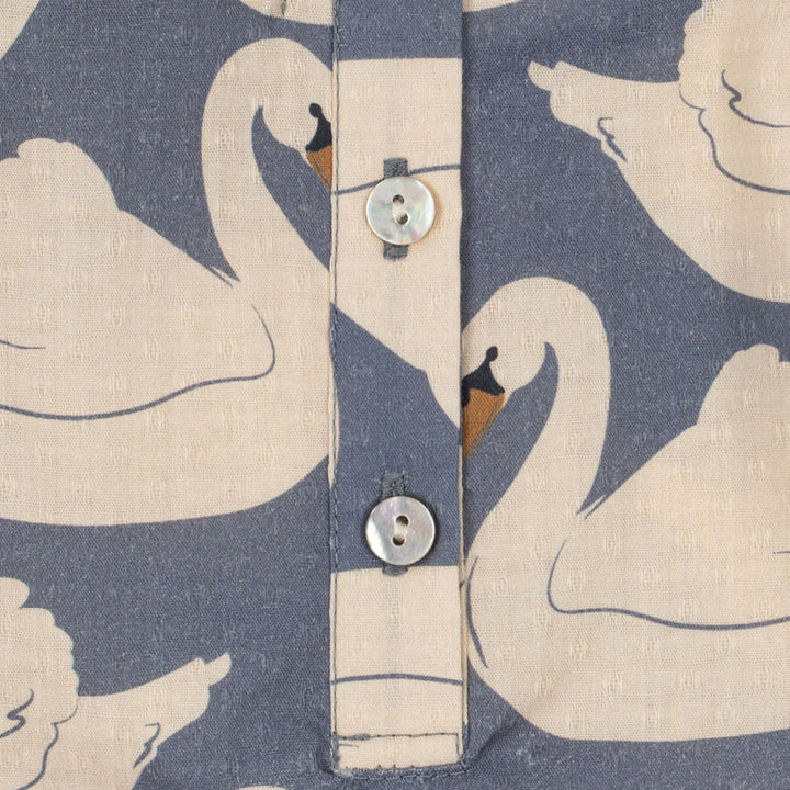 Konges Sløjd Evia Blouse GOTS in Swan - peplum waist detail