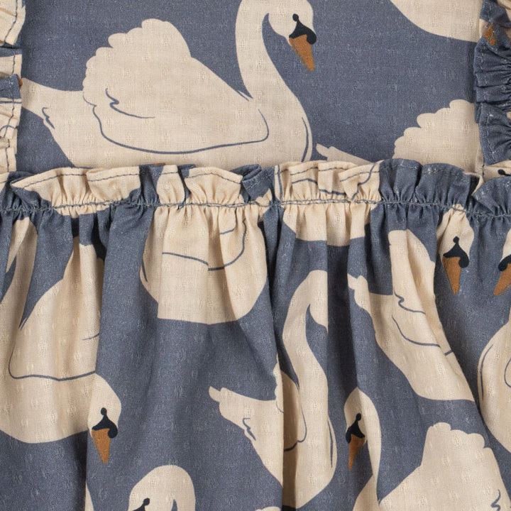 Konges Sløjd Evia LS Bow Dress GOTS in Swan - detail