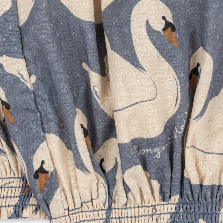 Konges Sløjd Evia Pants GOTS in Swan - swan print detail