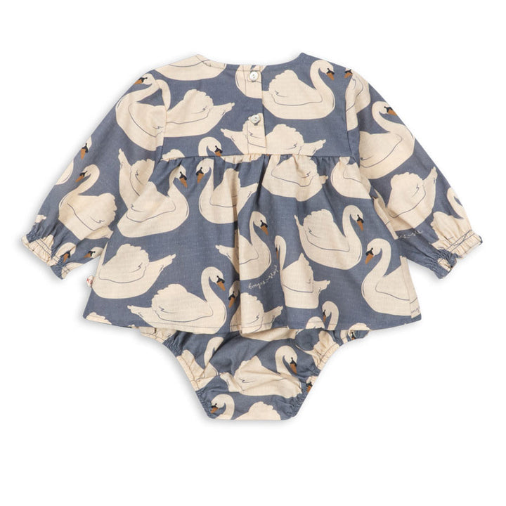 Konges Sløjd Evia Romper GOTS in Swan - back view