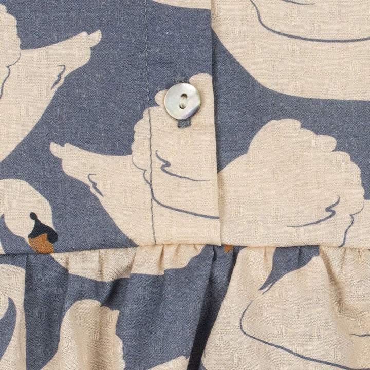 Konges Sløjd Evia Romper GOTS in Swan - peplum detail