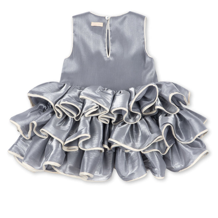Konges Sløjd Fia Frill Dress GRS in Sleet - back view
