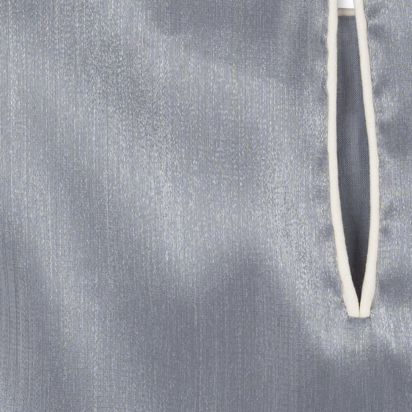 Konges Sløjd Fia Frill Dress GRS in Sleet - neckline button detail