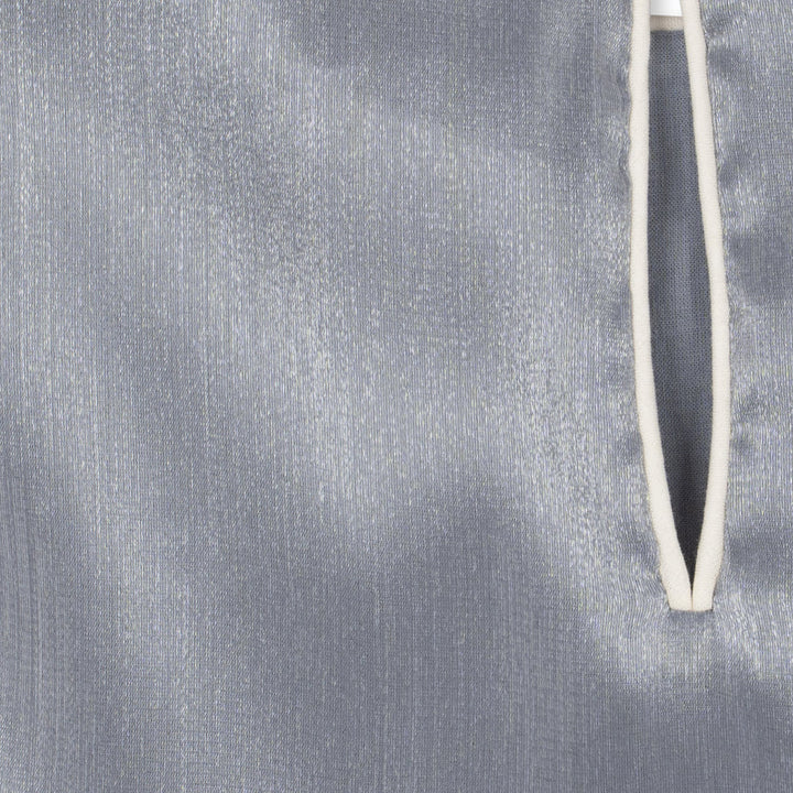 Konges Sløjd Fia Frill Dress GRS in Sleet - neckline button detail
