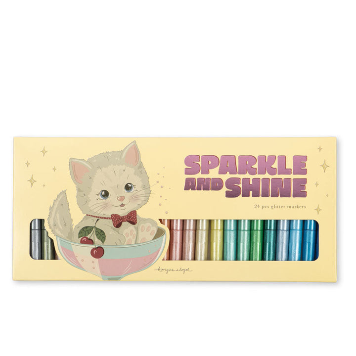 Konges Slojd Glitter Markers 24 Pcs Cat