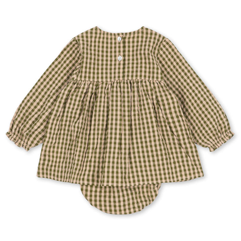 Konges Sløjd Kim Romper Avocado Check - baby organic cotton romper