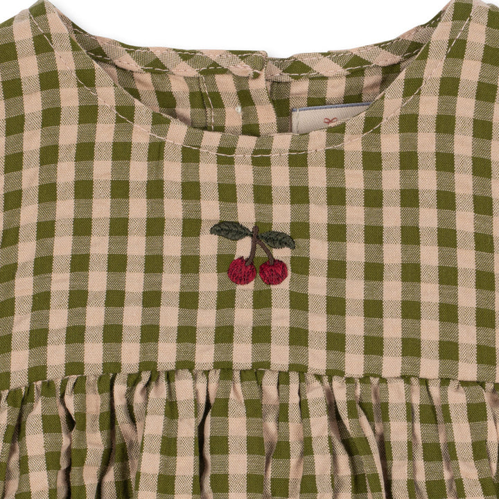 Konges Sløjd Kim Romper Avocado Check - baby organic cotton romper