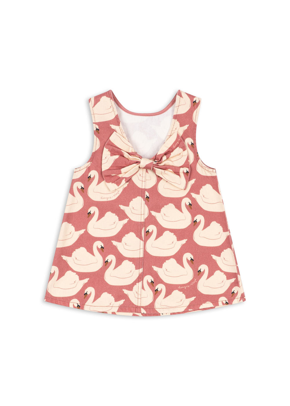 Konges Sløjd Magot Bow Dress GOTS: Swan Rose