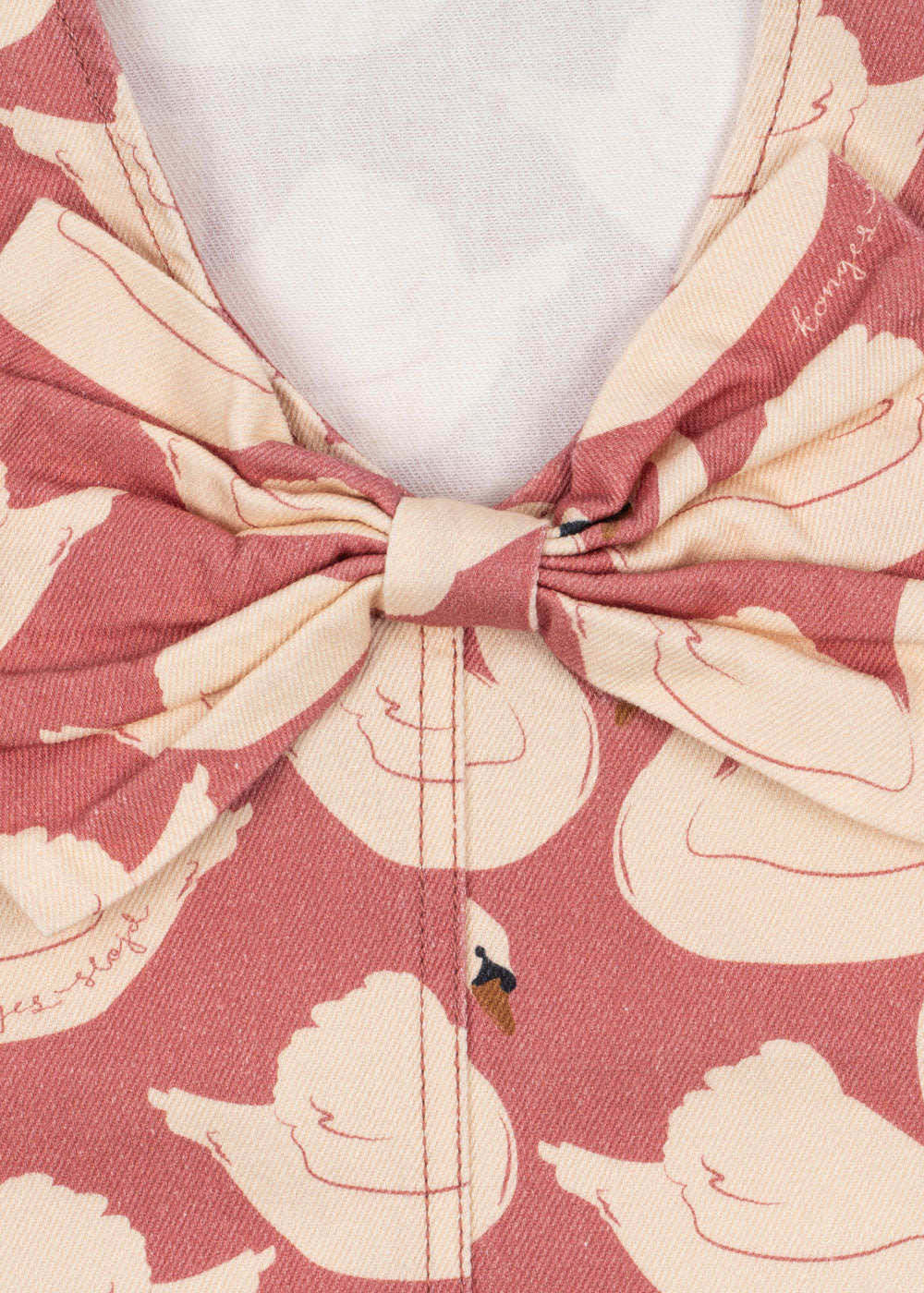 Konges Sløjd Magot Bow Dress GOTS: Swan Rose