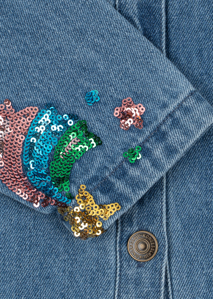 Konges Sløjd Magot Sequin Denim Jacket Rainbow Star