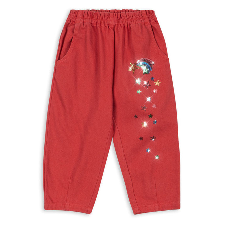 Konges Slojd Magot Sequin Frill Pants Cardinal