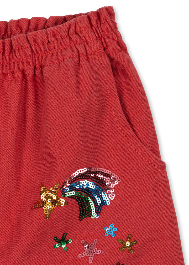 Konges Sløjd Magot Sequin Frill Pants GOTS: Cardinal - angle 4