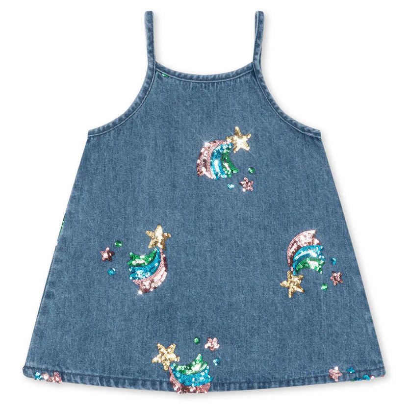 KONGES SLOJD MAGOT SEQUIN STRAP DRESS: RAINBOW STAR
