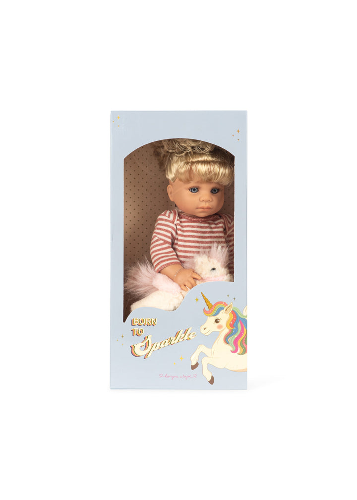 Konges Sløjd Noemi Unicorn Doll Rose Cream Stripe - kids unicorn doll