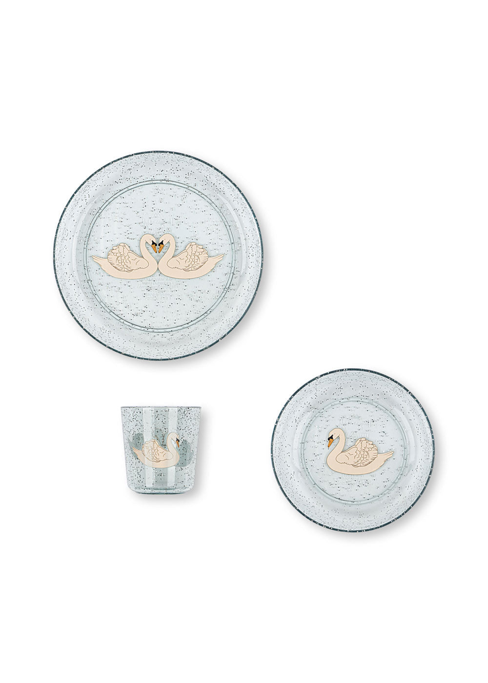 Konges Sløjd Sparkly Dinner Set Swan Blue packshot