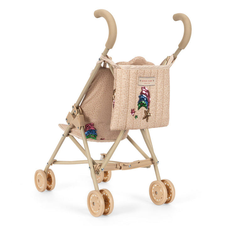 Konges Sløjd Tulle Doll Stroller in Rainbow Star - side view