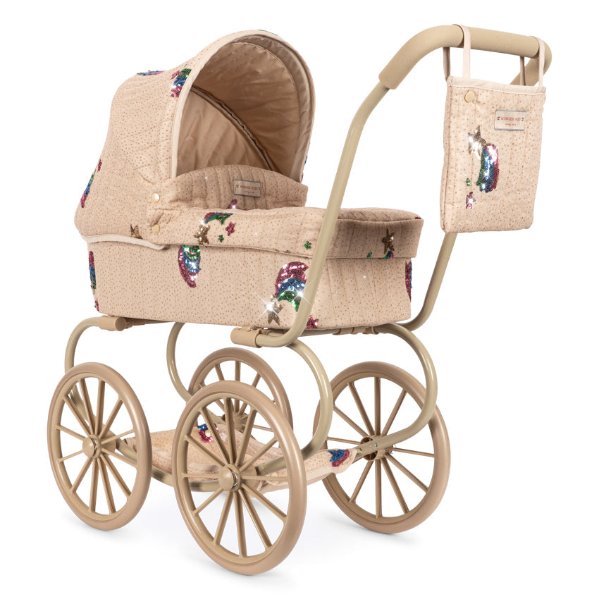 Konges Sløjd Minnie Tulle Doll Pram in Rainbow Star