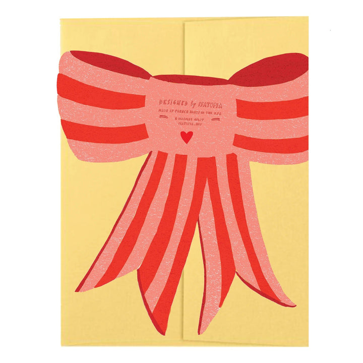 ISATOPIA STRIPY BOW CARD: PINK