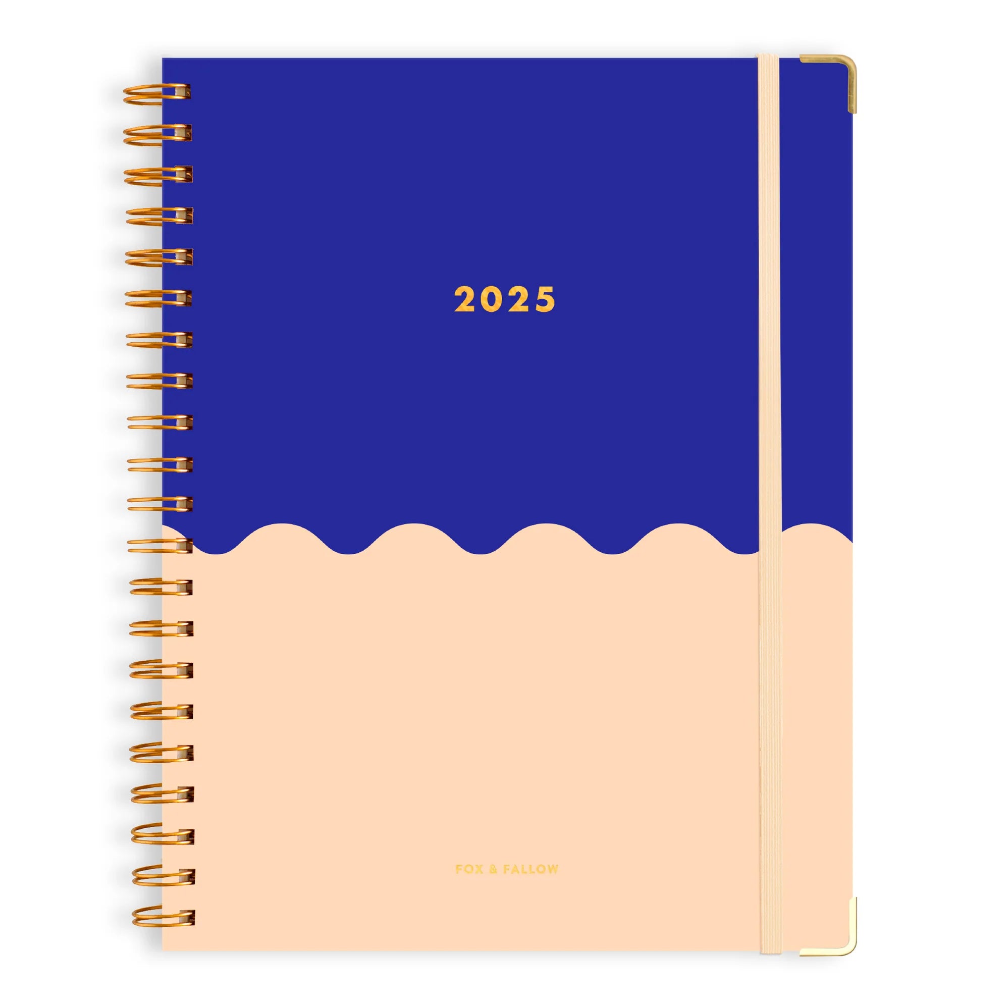 FOX & FALLOW 2025 ACADEMIC VERTICAL A4 PLANNER: COBALT RIPPLE