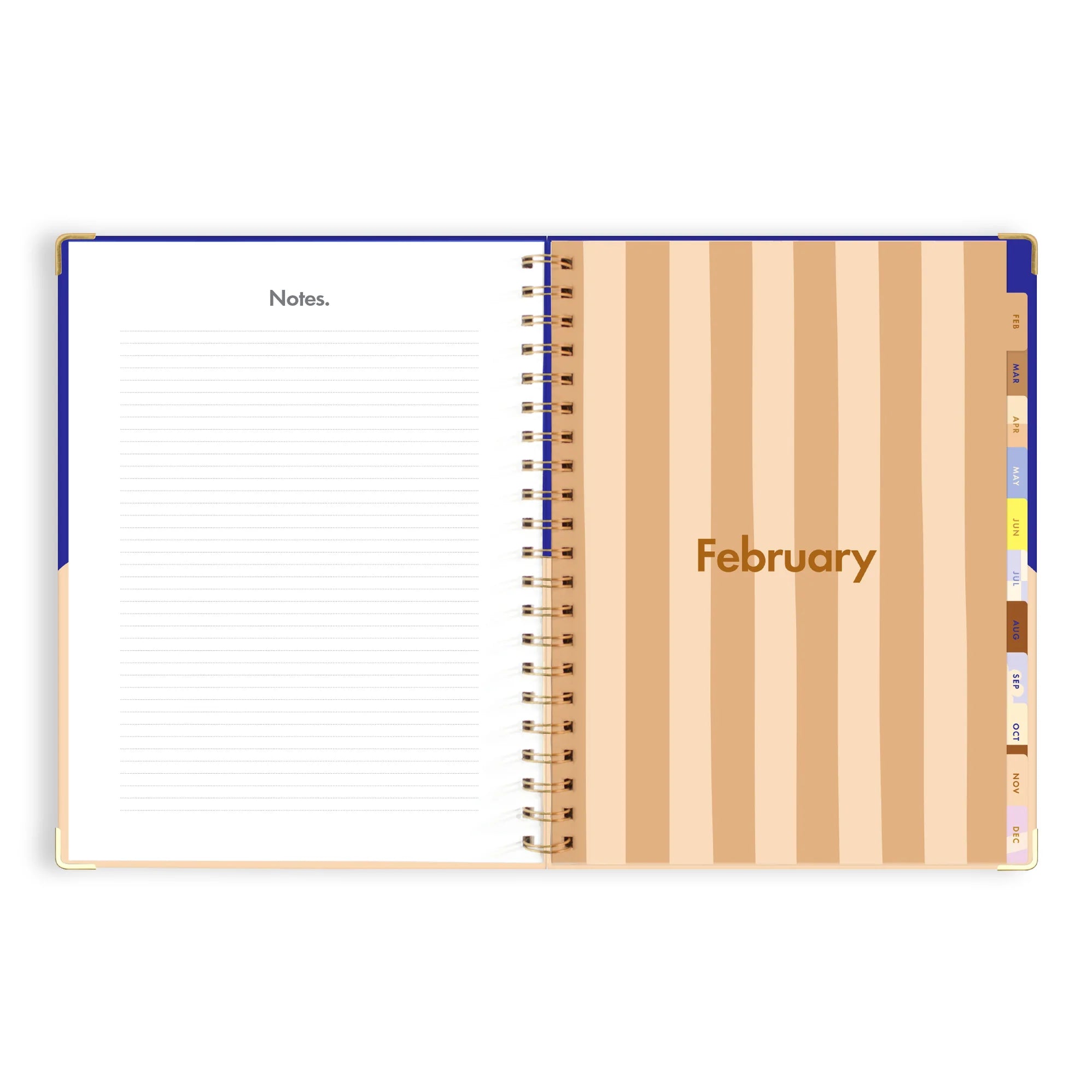 FOX & FALLOW 2025 ACADEMIC VERTICAL A4 PLANNER: COBALT RIPPLE