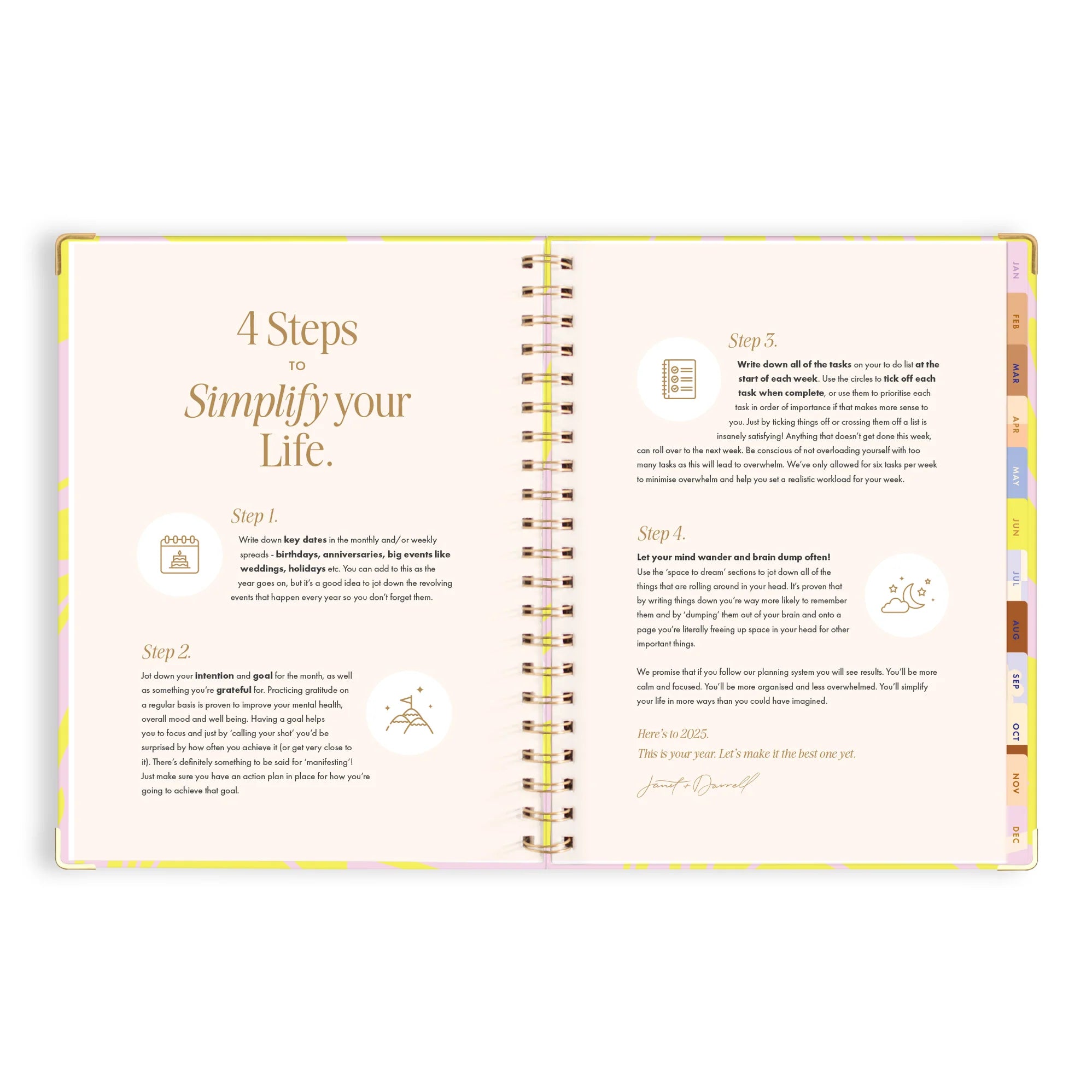 FOX & FALLOW 2025 ACADEMIC VERTICAL A4 PLANNER: ACID WASH