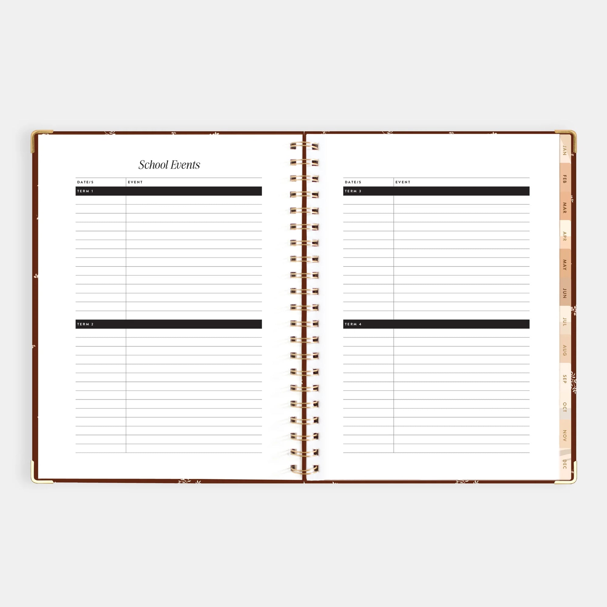 FOX & FALLOW 2026 A4 ACADEMIC VERTICAL PLANNER: WISTERIA