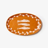 BONNIE AND NEIL SARDINES TAN OVAL PLATE