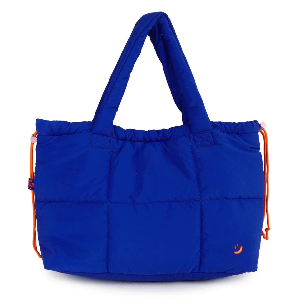 THE SOMEWHERE CO MARSHMALLOW MIDI TOTE: COBALT