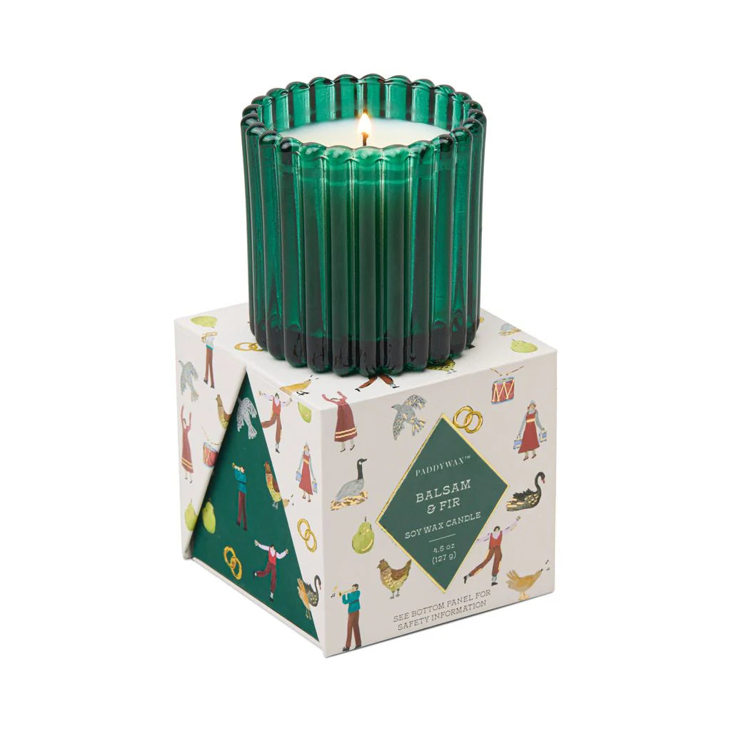PADDYWAX HOLIDAY GLASS CANDLE: BALSAM & FIR