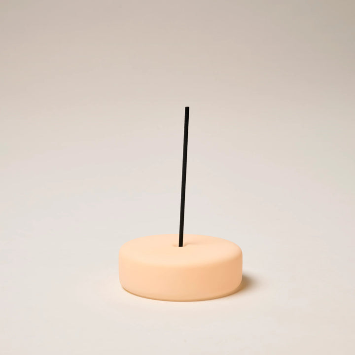 GENTLE HABITS FROSTED GLASS LARGE INCENSE HOLDER: PEACH