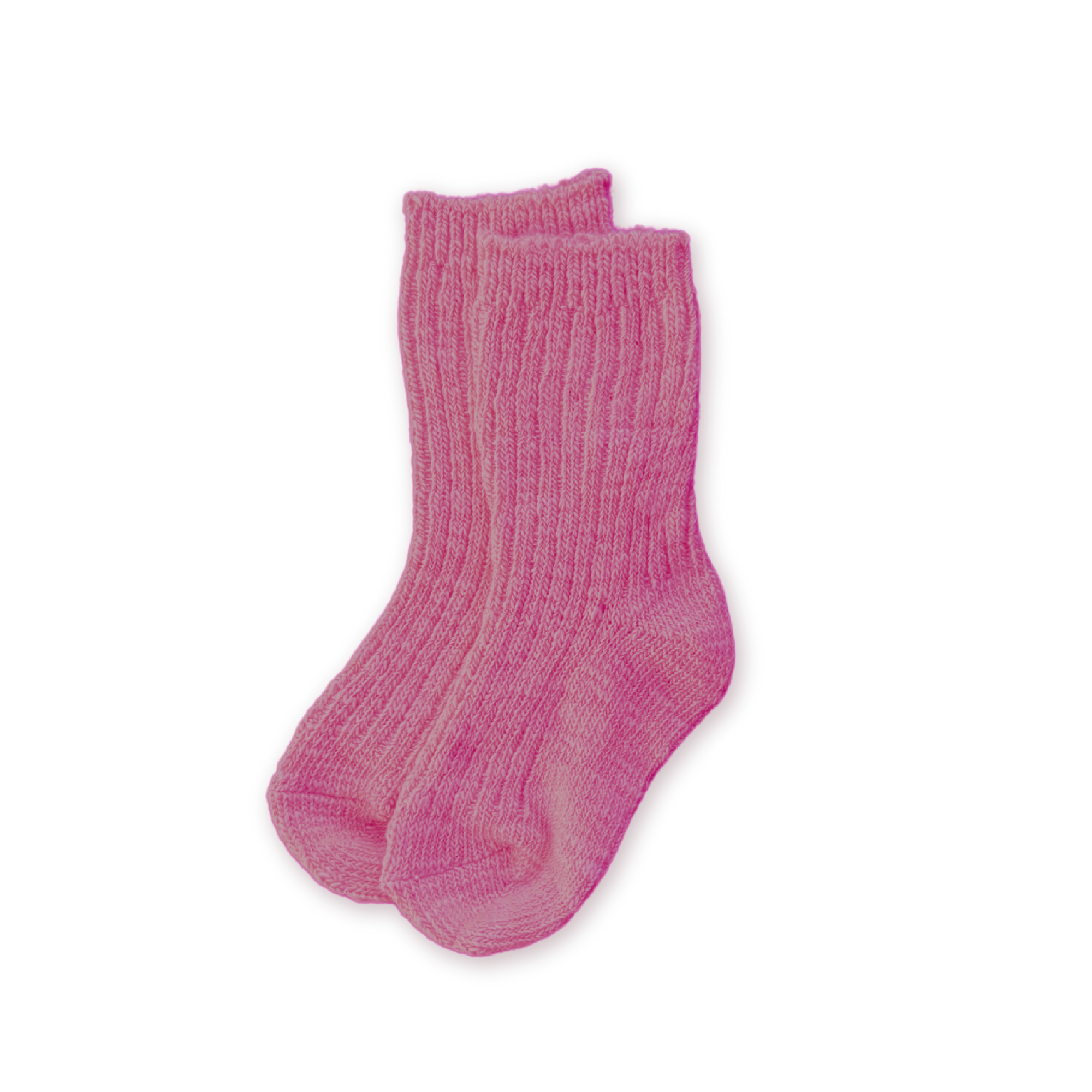 GROWN COTTON SLUB CHUNKY RIB SOCKS: RASPBERRY
