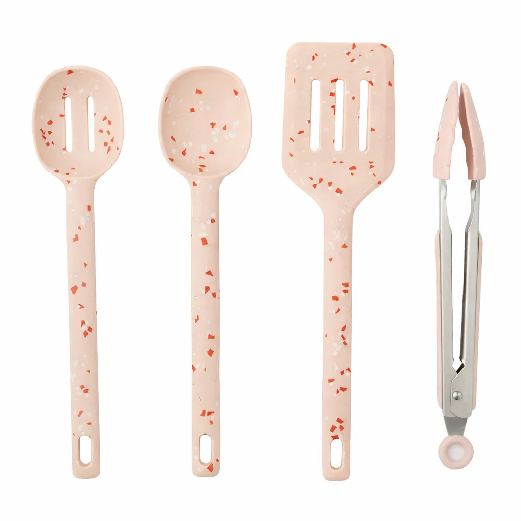 GEM SILICONE KITCHEN UTENSIL 4PC SET: NUDE