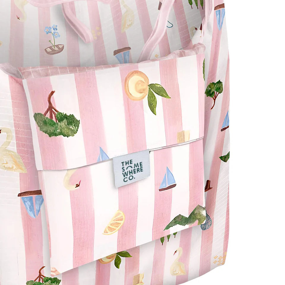 THE SOMEWHERE CO REUSABLE SHOPPING BAG: BOAT DAYS