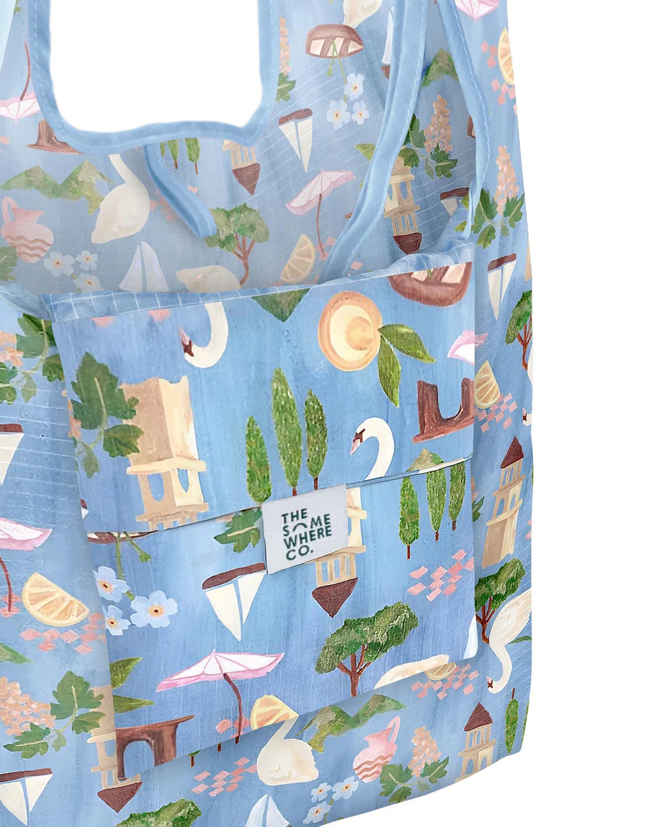 THE SOMEWHERE CO REUSABLE SHOPPING BAG: SWAN LAKE