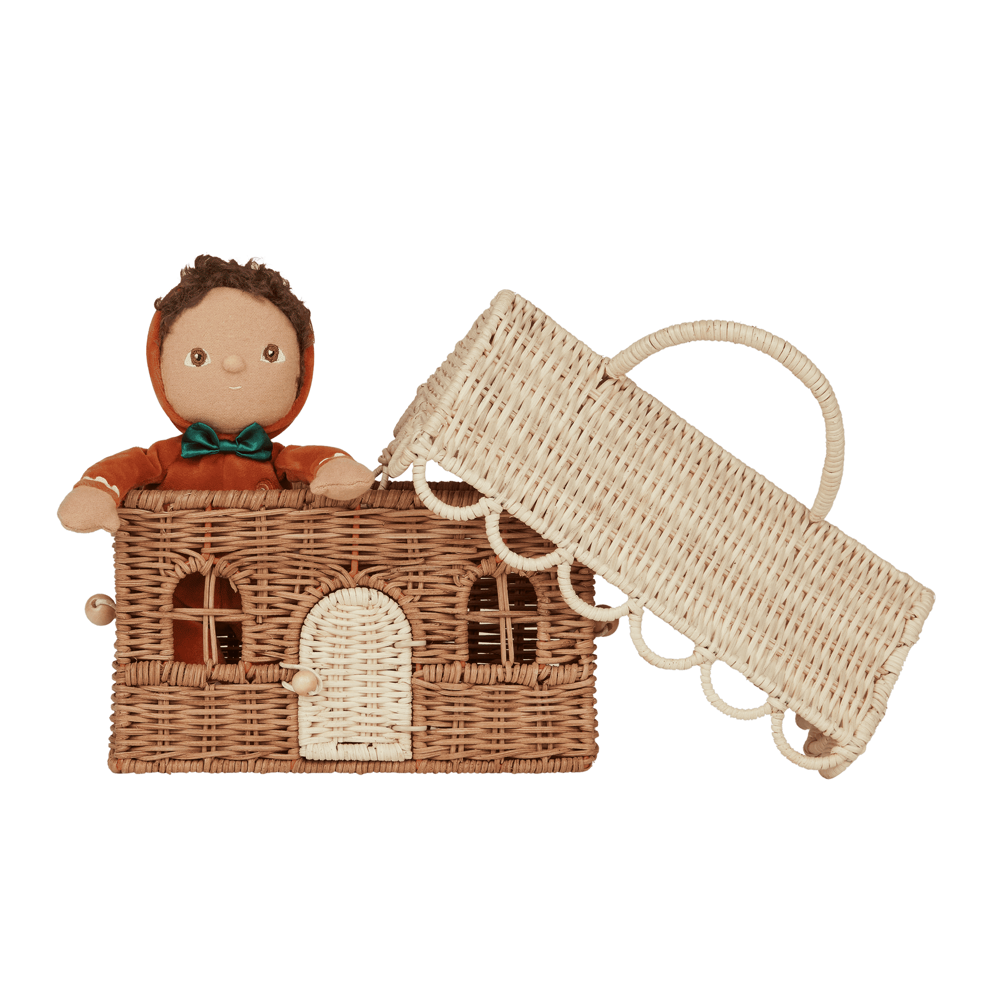 OLLI ELLA RATTAN GINGERBREAD CASA CLUTCH: NATURAL/STRAW