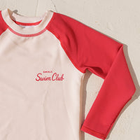 SMALL SWIM CLUB RED RAGLAN RASHIE