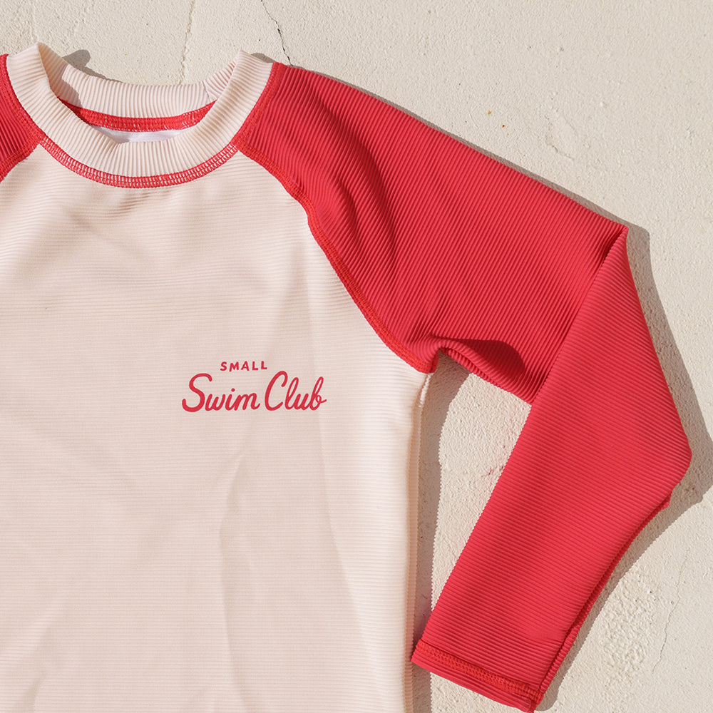 SMALL SWIM CLUB RED RAGLAN RASHIE