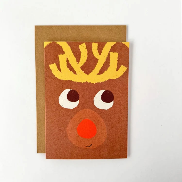 FLORENCE FRY REINDEER FACE CARD
